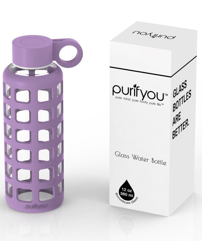 PurifYou Glass Water Bottle Review on FixItWithFran.com image